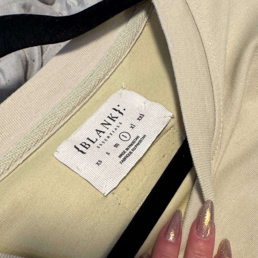 ESSENTIALS Cream 'BLANK' Raised Logo Crewneck - Picture 2 of 3